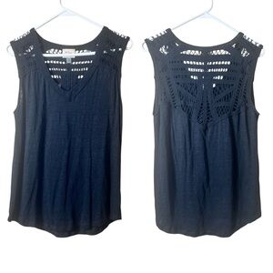 Elie Sleeveless Linen Crochet Tank Top – Size Medium | Boho Chic Summer Knit